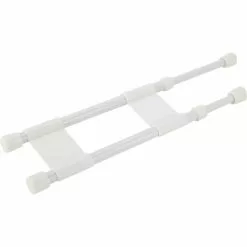 Camco Extends 10 In. To 17 In. White Cupboard RV Storage Bar
