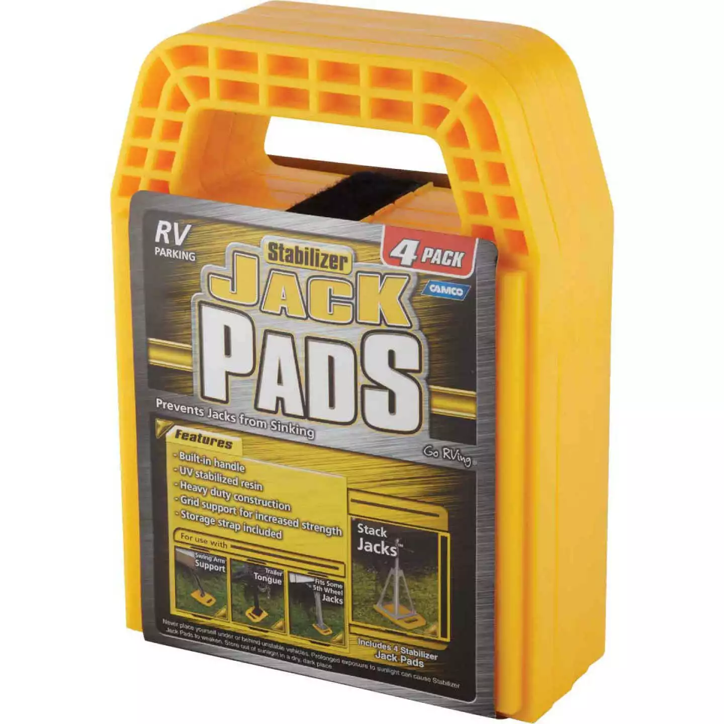 Camco Interlocking W/Built-in Handle RV Stabilizer Jack Pads, (4-Pack) 5 Camco Interlocking W/Built-in Handle RV Stabilizer Jack Pads, (4-Pack) - Image 3