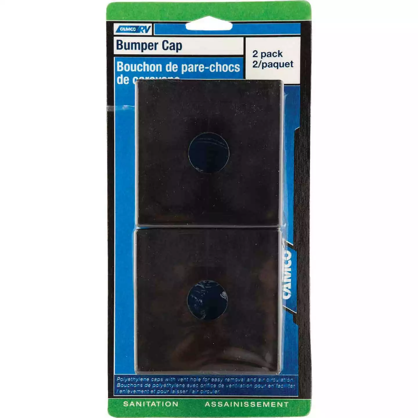 Camco 4 In. Polyethylene RV Bumper Cap, (2-Pack) 4 Camco 4 In. Polyethylene RV Bumper Cap, (2-Pack) - Image 2