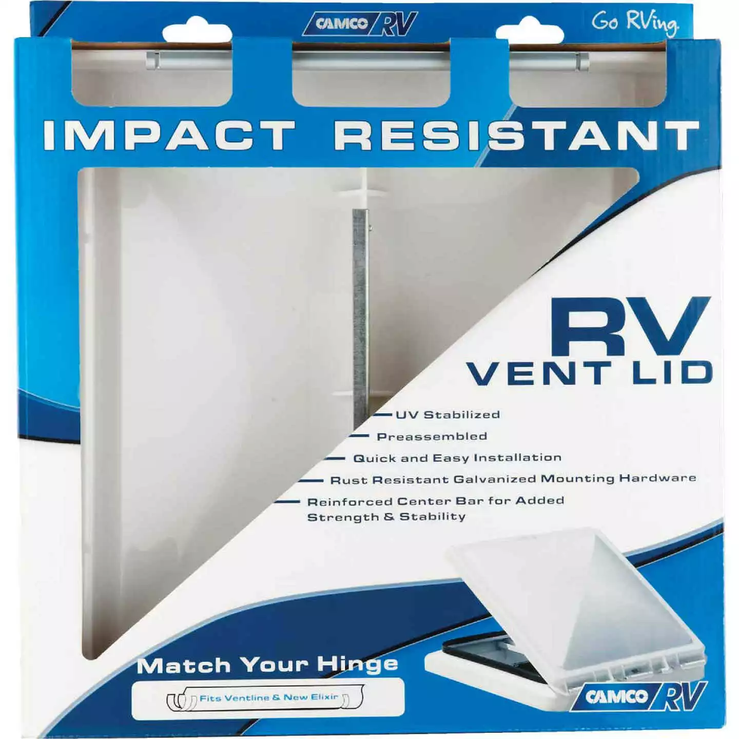 Camco 14 In. X 14 In. Poly Impact-resistant RV Vent Lid 7 Camco 14 In. X 14 In. Poly Impact-resistant RV Vent Lid - Image 5