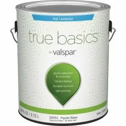 True Basics By Valspar Flat Exterior House Paint, 1 Gal., Pastel Base