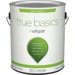 True Basics By Valspar Satin Exterior House Paint, 1 Gal., Pastel Base