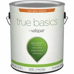 True Basics By Valspar Semi-Gloss Exterior House Paint, 1 Gal., Pastel Base