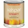 Valspar Integrity Latex Paint And Primer Semi-Gloss Exterior House Paint, White, 1 Qt. -Home renovation store ItemImage 794830 q5x5bx 8q18fc bd11hz