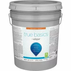 True Basics By Valspar Semi-Gloss Interior Paint, 5 Gal., Tint Base